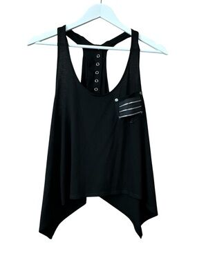 Sweet Love Black Assymetric Tank Top Women Sz M